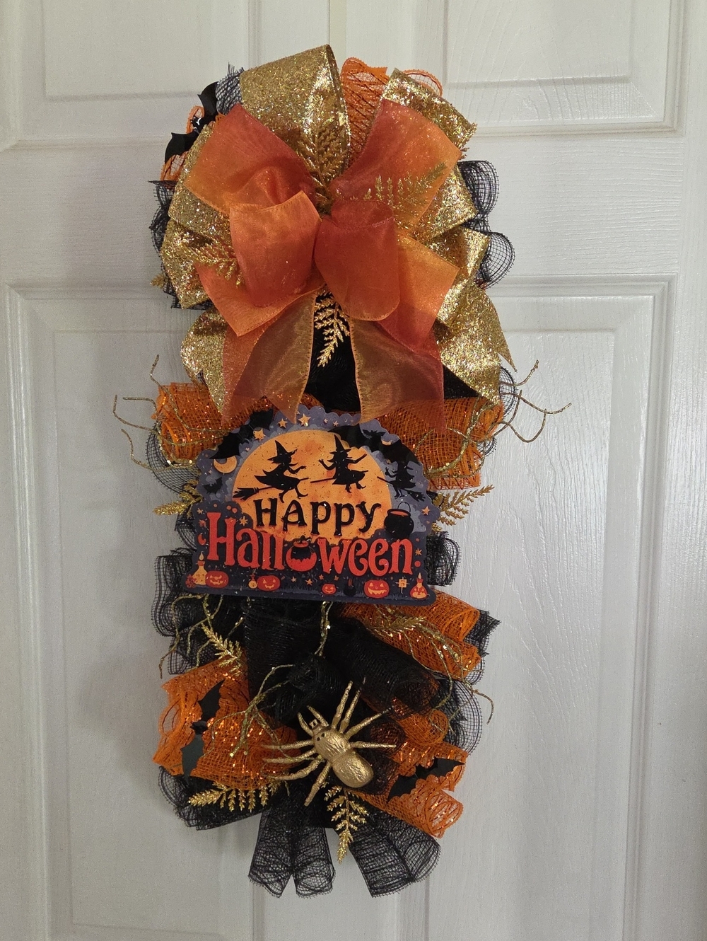 Happy Halloween Door Swag Wreath , Welcome Guests